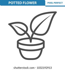 Potted Flower Icon. Professional, pixel perfect icons optimized for both large and small resolutions. EPS 8 format. 12x size for preview.