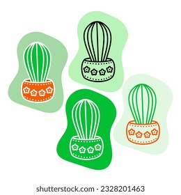 Potted flowers in a flat style. Succulent Icons