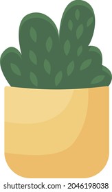 Potted hedge semi flat color vector object. Cultivating bush. Growing foliage. Full realistic item on white. Gardening isolated modern cartoon style illustration for graphic design and animation