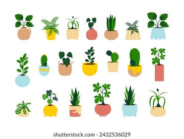 Potted House Plant Element Set