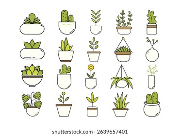 Potted House Plant Icon Element