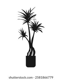 A potted houseplant. Vector illustration. Design