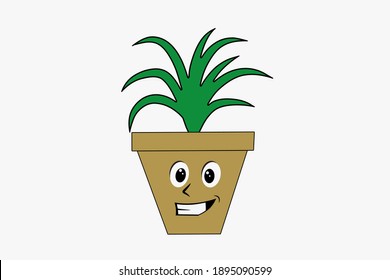 potted houseplants who smile look happy