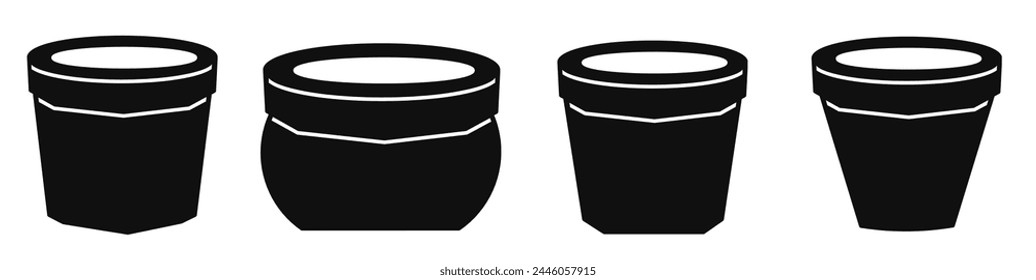 Kollektion des Potted-Symbols. Vektorillustration des Bestands.