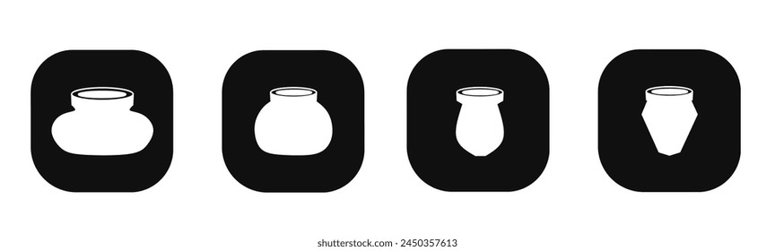 Potted icon in flat. A potted icon design. Stock vector.