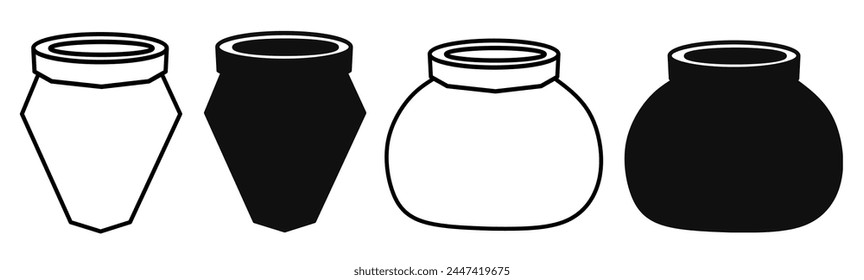 Potted icon illustration on white background. Potted icon set for business. Stock vector