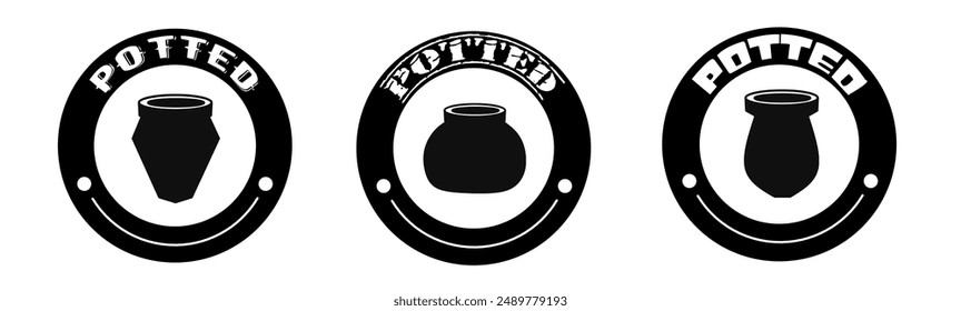 Vektorgrafik des Potted-Symbols. Logo-Design für das Geschäft. Vektorgrafik des Bestands.