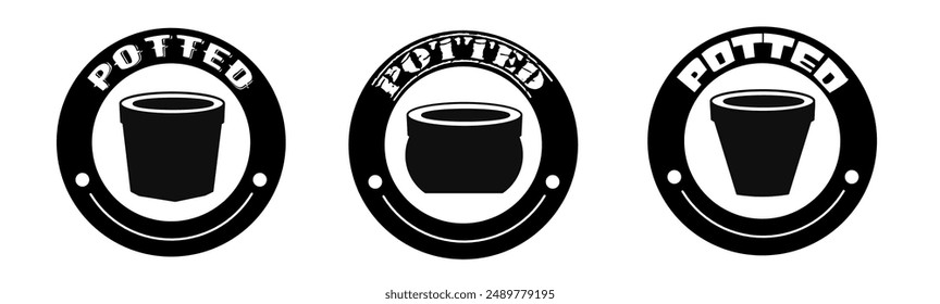 Vector de iconos de macetas. Diseño de logotipo para la tienda. Vector estándar.