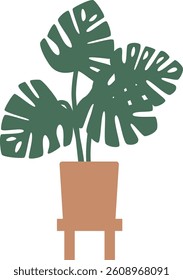 Potted indoor flower vector illustration