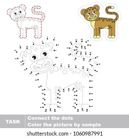Potted Jaguar. Dot to dot educational game for kids.