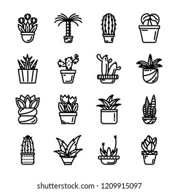 Potted Leaves Icons 