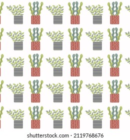 Fondo de patrón sin soldadura de plantas ornamentales pulidas