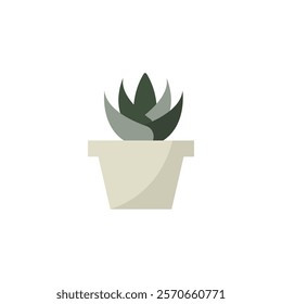 Potted ornamental plants icon flat design