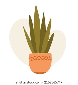 Planta de poto al estilo boho. Vector plano 