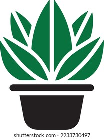 Potted Plant Carbon Icons. Plant in a Pot. Garden Interior Furniture Concept. plant in house pot isolated icon. plant in pot icon