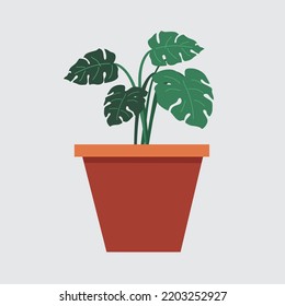 potted plant cartoon background vector