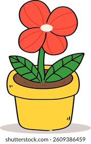 Potted plant cartoon drawing vector