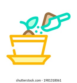 potted plant with compost color icon vector. potted plant with compost sign. isolated symbol illustration svg