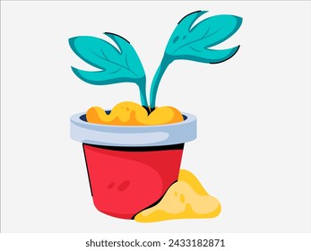 potted plant design with modern illustration concept style for badge farm agriculture sticker illustration