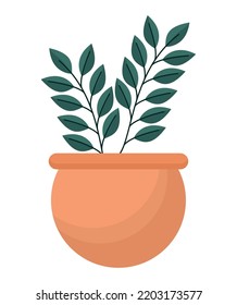 potted plant design over white
