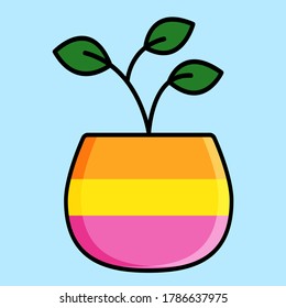 potted plant flat icon vector