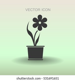 ilustración vectorial de icono de flor de planta postiza