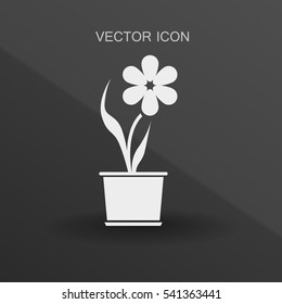 vetor de ícone de flor de planta em vaso ilustração