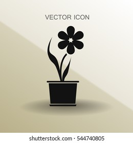potted plant flower icon vector illustration