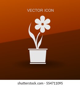 potted plant flower icon vector illustration