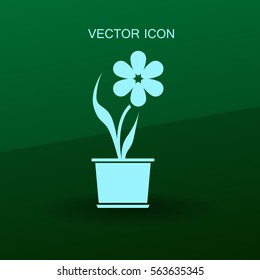 potted plant flower icon vector illustration