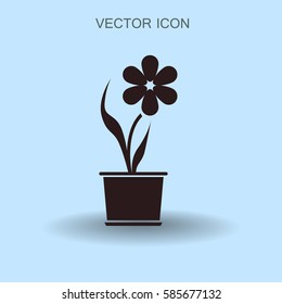 ilustración vectorial de icono de flor de planta postiza