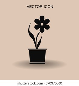 ilustración vectorial de icono de flor de planta postiza
