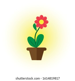 
potted plant flowers vector design