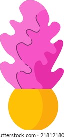Potted plant. Houseplant in a vase. Home decor. Flat vector illustration.
