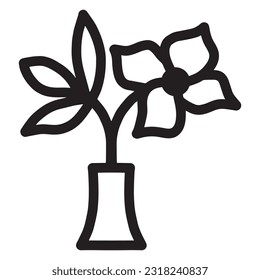 Potted plant icon on white background