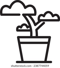 The potted plant icon package has been created simply and is suitable for use by anyone