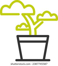The potted plant icon package has been created simply and is suitable for use by anyone