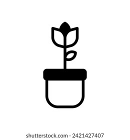 Potted plant icon symbol vector template