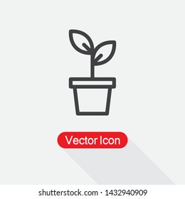 Potted Plant Icon Vector Illustration Eps10