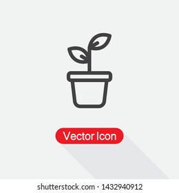 Potted Plant Icon Vector Illustration Eps10