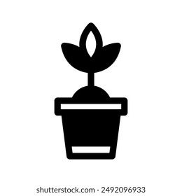 Ilustración de diseño de símbolo de Vector de planta en maceta