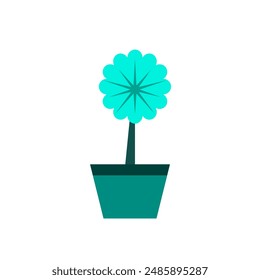 potted plant illustration with simple design, cute potted plant vector design