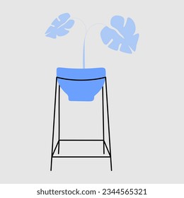 Potted plant indoor flat illustration vector element