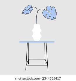 Potted plant indoor flat illustration vector element
