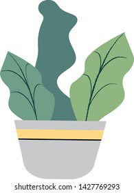 potted plant isolated vector illustration