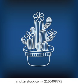  Potted plant for laser cut, paper cutting.  Doodle cacti, cactus, house plant. House indoor plant.