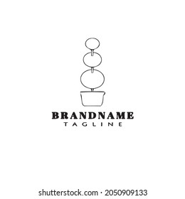 potted plant logo cartoon design icon template black modern isolated vector