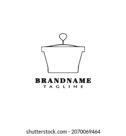 potted plant logo cartoon design icon template black modern isolated vector