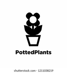 potted plant logo icon designs vector