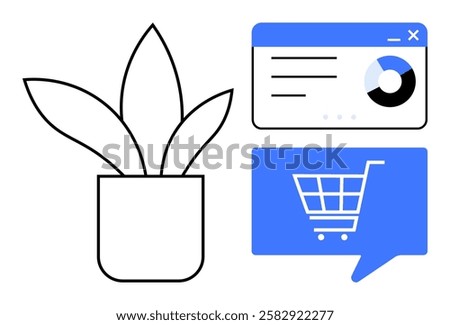 Similar – Image, Stock Photo Potted plants in trolley in greenhouse